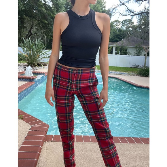 Burberry Pants - Burberry Check Wool Tailored Trousers